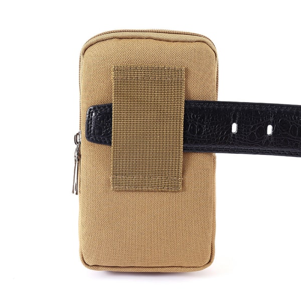 Midjeväska Herr kvinnor Fanny Midjeväska Byggplats för män Bälte Mobiltelefon Multifunktionell Vertikal Canvas Vertical khaki 6.5-inch