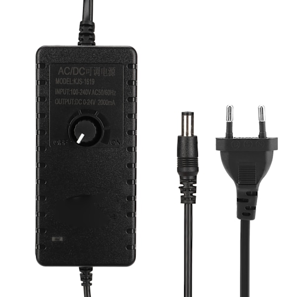 Strømadapter Justerbar Spænding Hastighedsregulering Hurtig Opladning 48W 2A Computer Strømadapter 100‑240VEU Stik