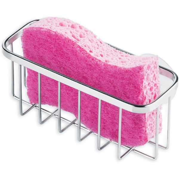 Opvaskesvampholder i rustfrit stål med sugekopper, idé