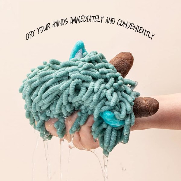 Hängande badrumshanddukar med hängande öglor Söta djur Chenille Dekorativ bollhandduk Fluffig mikrofiberplysch Snabbtorkande