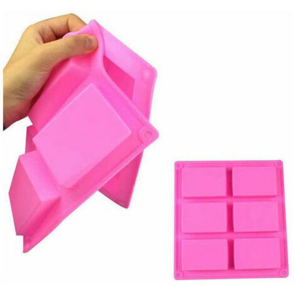 Form, mould, 2 delar 6 hålrum DIY rektangulär form för bakning av kakor Chokladkaka isbitar Hemlagat hantverk