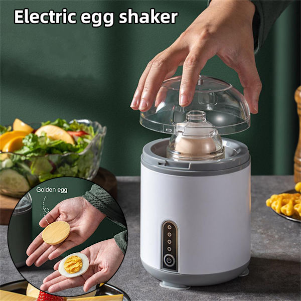 Elektrisk ægshaker fuldautomatisk æggehvidepisker USB opladning Golden Egg Maker White