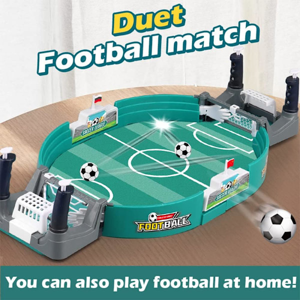 Fodboldspil til to: Interaktivt fodboldlegetøj med bord, bolde og bræt.A