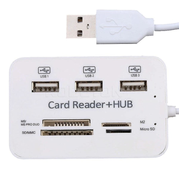 USB Hub 3.0 Combo 3 Ports Kortläsare Höghastighets USB Splitter Allt-i-ett USB 3.0 Hub för PC-dator