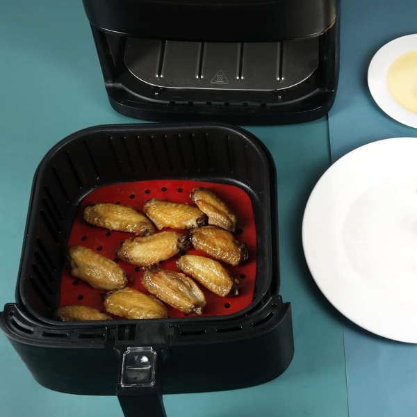 Uusiokäyttöiset Air Fryer -vuoraukset, 2-pakkauksessa, tarttumattomia, 8,5 tuumaa