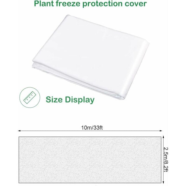 Vinterdækken til planter 30g/m2, 2,5 x 10 m Plantebeskyttelse om vinteren, non-woven fleece Plantedækken til vinteren, Rulledækken til beskyttelse af haveplanter