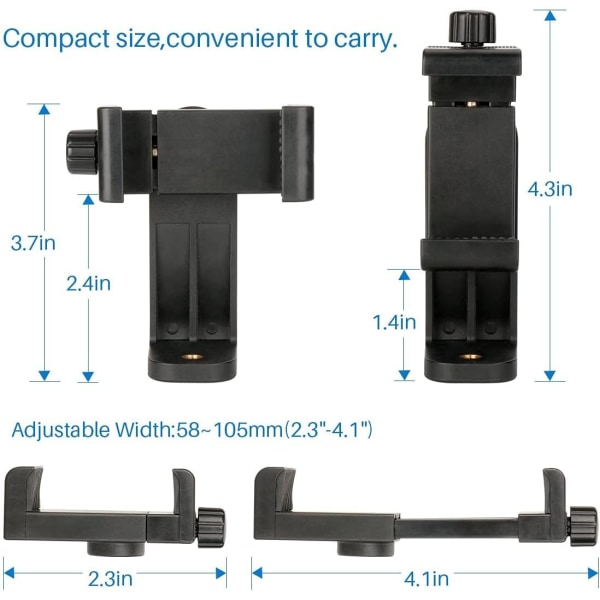 Adapterfeste for telefonstativ, justerbar mobiltelefonholder, Universal