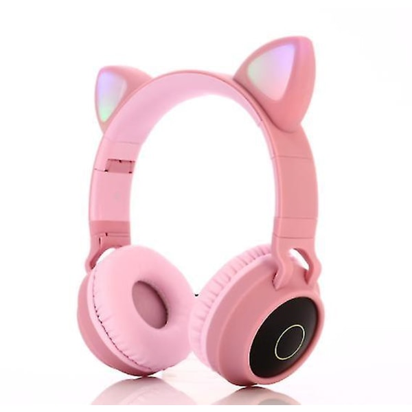 Rosa trådlösa kattöron hörlurar bluetooth headset för barn vuxna az20793
