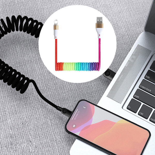 3-i-1 1,2M indragbar USB -datakabel Typ-C snabbladdare 3 in 1
