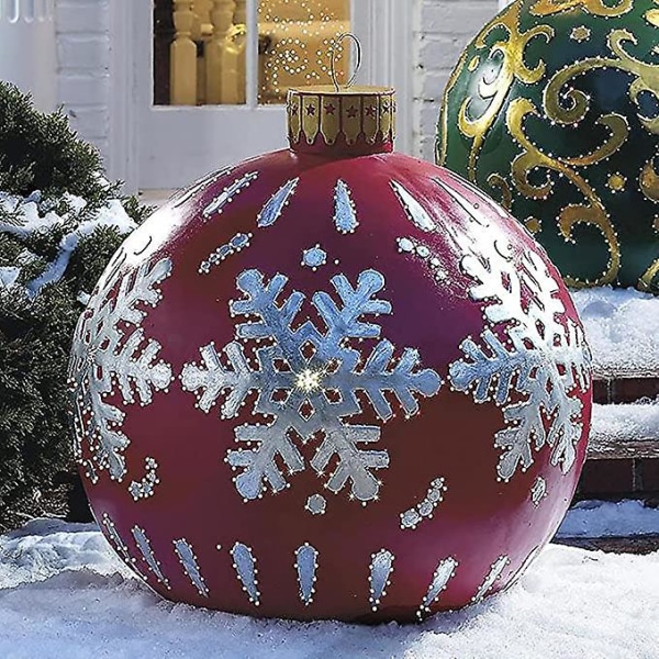 Julekuler Dekorasjoner For Hjem Utendørs Oppblåsbare Lekefigurer Red snowflake