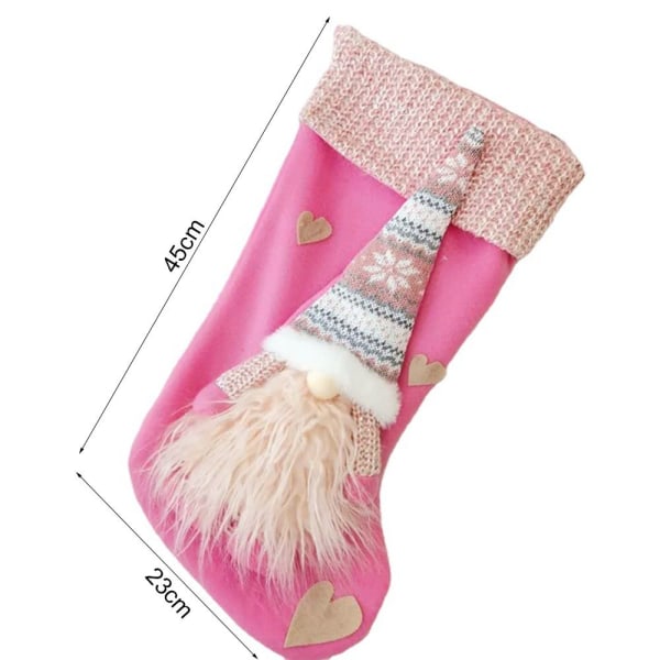 Julstrumpa Ansiktslös Gnome Doll B-ROSA B-ROSA B-Pink