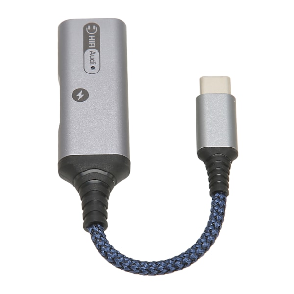 USB C til 3.5mm Hodetelefon- og Laderadapter 2 i 1 Type C til Aux Audio Jack og PD 60W Hurtiglading Splitterkabel