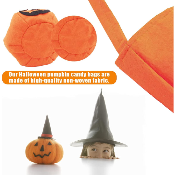 6 stk Halloween Godisposer, Halloween Græskarposer Non-woven