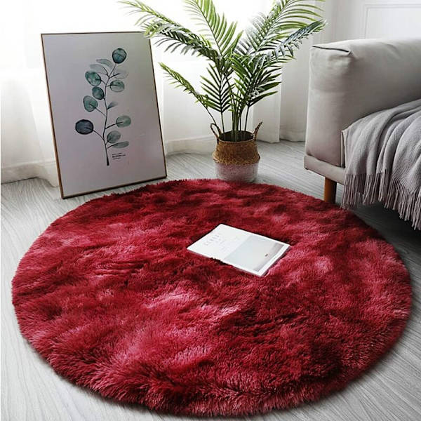 Rund matta för vardagsrum, sovrum, matsal Halkfri matta (mörkgrå, 120 cm X 120 cm)