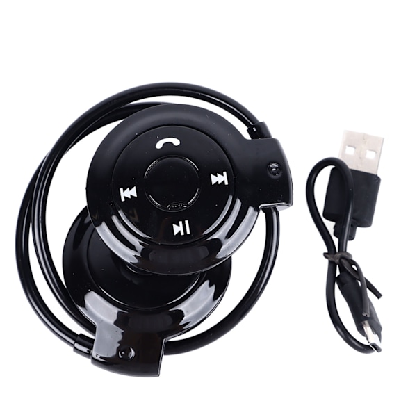 Bluetooth Hovedtelefon Klar HiFi Lyd Foldbar Wrap Around Hoved Trådløst Headset til Løb Sport Sort