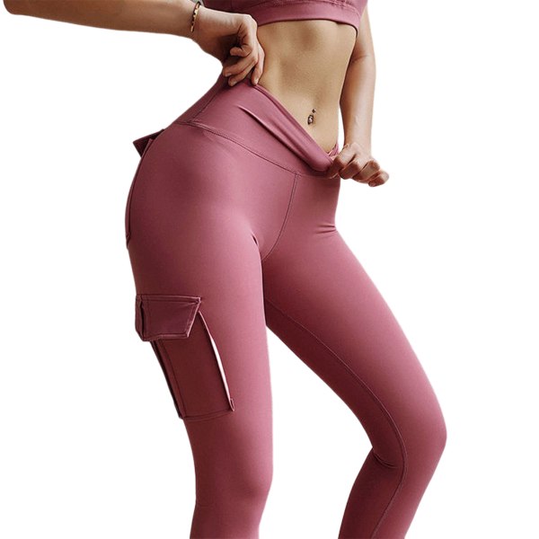 Fitness för kvinnor med hög midja, rumpa lyftande sportleggings pink pink s