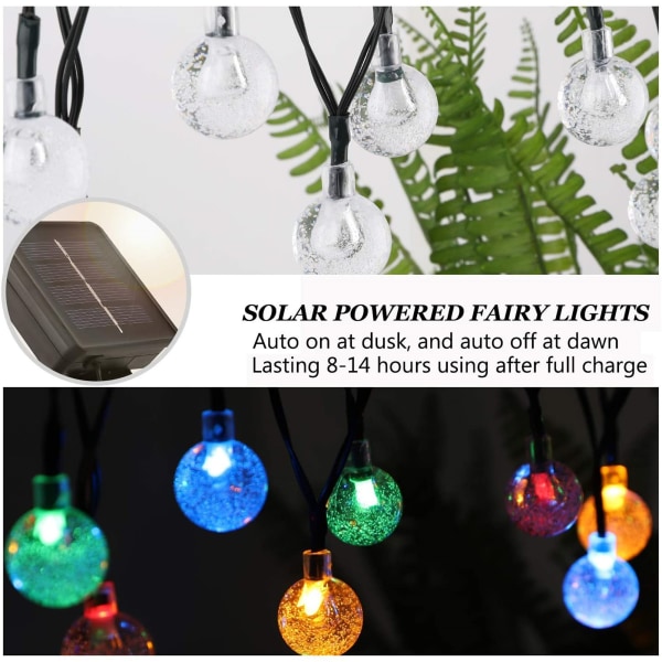 Solar String Lights Fairy Crystal Ball Lights Juldekor color 12 meters 100 lights