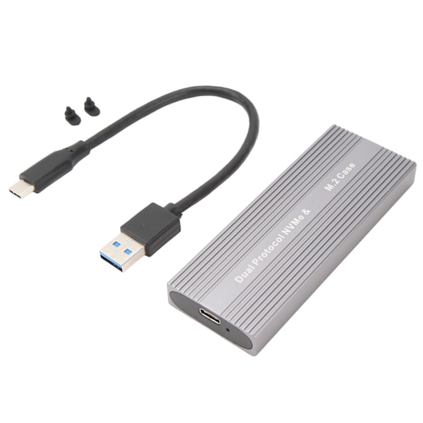 M.2 Nvme PCIE NGFF SATA SSD Kabinett Type C Port 10Gbps UASP-kompatibel Verktøyfri Solid State Drive Kabinett for 2230 2242 A til C Kabel