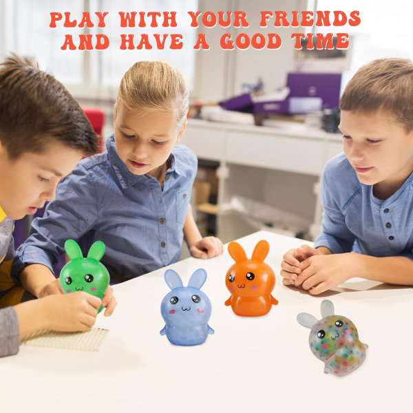 4-pack påskhare Squishy stressbollar leksak för barn Vuxna