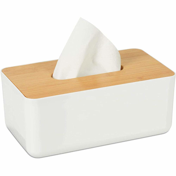 Ansiktsvevnadsboks, lokkholder med eikedeksel rektangel, Tissue Stor