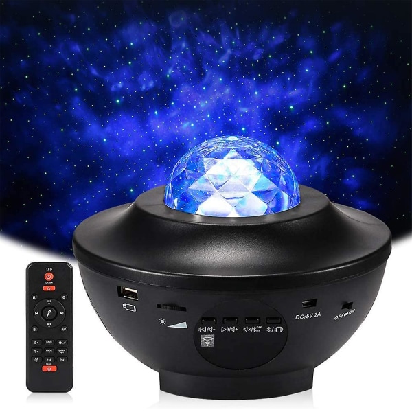 Star Projector Light - Ocean Wave Nebula Ambiance Light Bluetooth-kaiuttimella - Ääni aktivoitu - Kaukosäädin Makuuhuonejuhliin Häiden kotiteatteriin