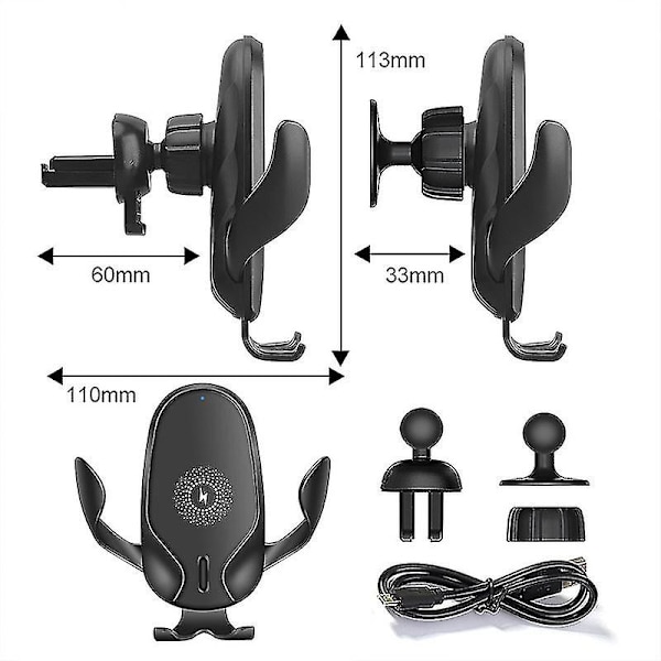 15W Auton Langaton Latauspuhelinteline Ilmaventtiilin Painovoimakiinnitys iPhone Samsungille Teliksi Qi Nopea Langaton Lataus