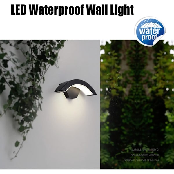 18W LED-vegglampe aluminiumhus IP65 Vanntett (18