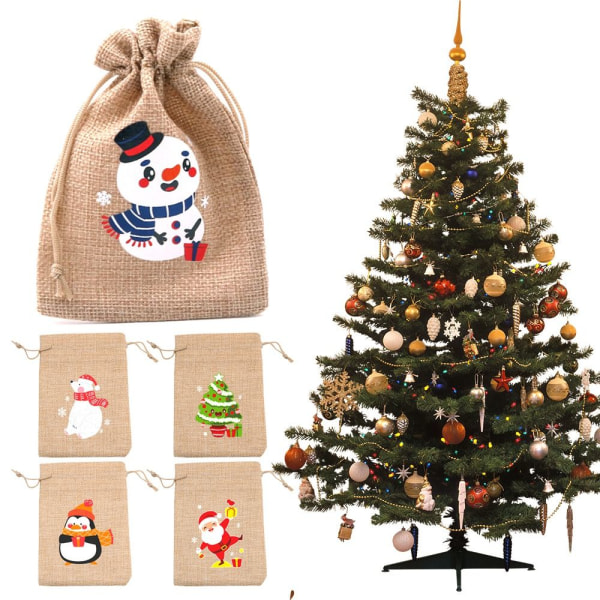 Linpose Jute Gaveposer 10X14CMSANTA SANTA 10x14cm 10x14cmsanta