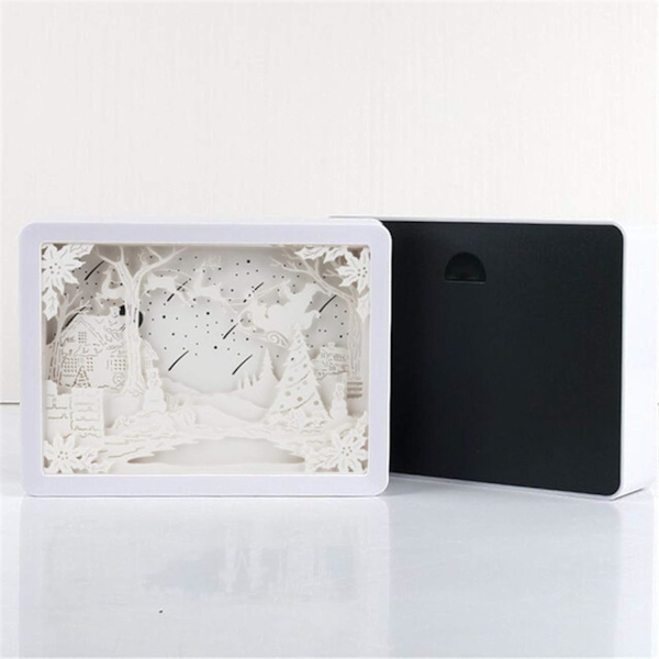 Christmas 3D Paper Carving Night Light, Stereo Creative USB C