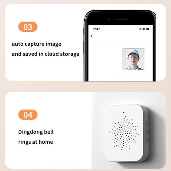 HD WiFi Langaton Videoovikello Kamera Yövalvonta Ovikello