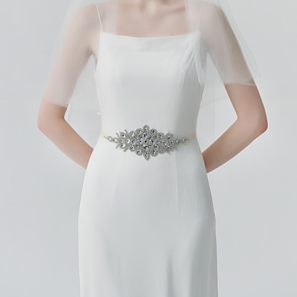Bröllopsbälte Inlagd Rhinestone Midjekedja, Brudtärna Bälte Dam Bröllopsklänning Accessoarer
