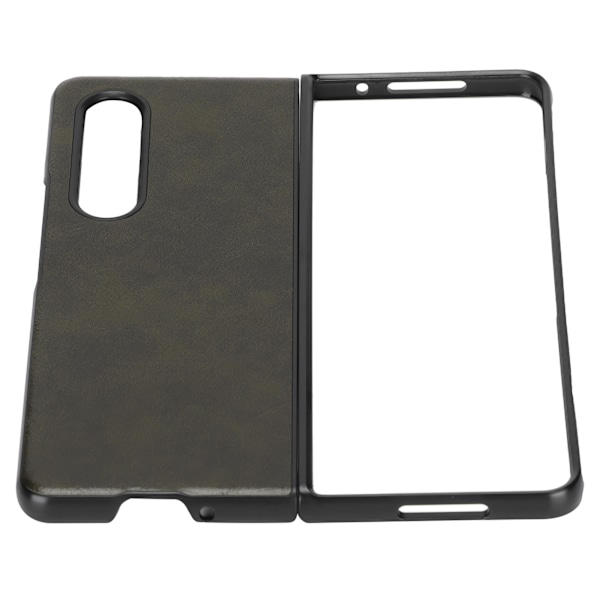 Affärsmässigt Läder Mönster Telefonskal Stöttåligt Telefonskydd för Samsung Galaxy Z Fold 3, militärgrön