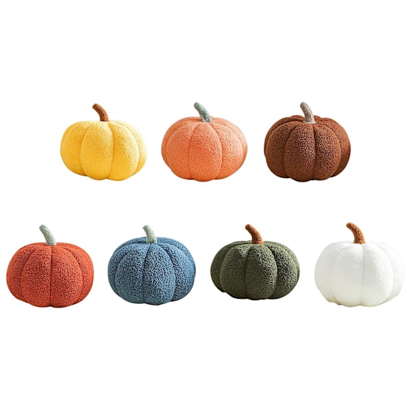 Blød Halloween-græskar plys pudedekoration til sofa, fleecefyldt pude, Halloween-græskar dekoration Green 28cm