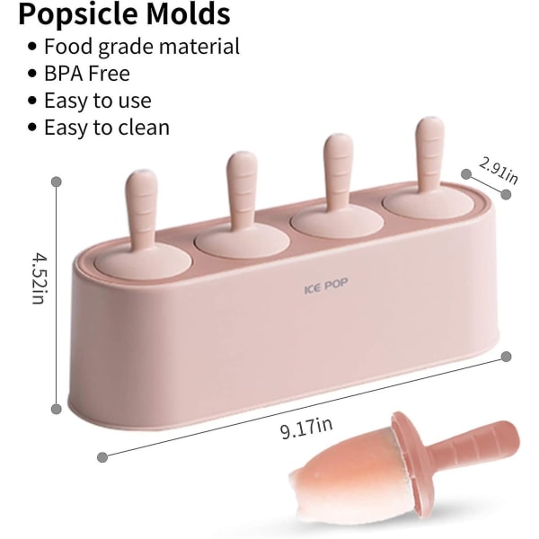 Baby Bpa gratis att göra isglassar och jag Molds tecknad form Återanvändbara molds för barn Molds molds delar rosa pink