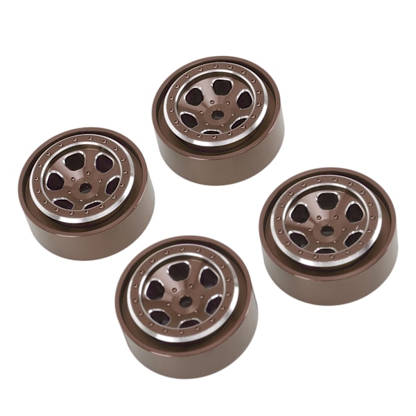 4st 1,3 tums hjulfälgar Aluminiumlegering 6 Håls Hjulfälgsnav för Traxxas TRX4M 1/18 RC Crawler Brons