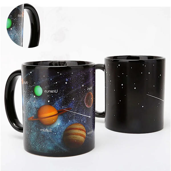 Värmeförändrande mugg Färgförändrande mugg Galaxy Magic kaffemugg Försvinnande värmekänslig tekopp av porslin 12 oz