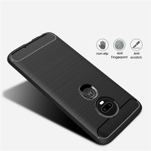 Iskunkestävä Armor Carbon TPU-suojus Moto G7 - enemmän värejä Black