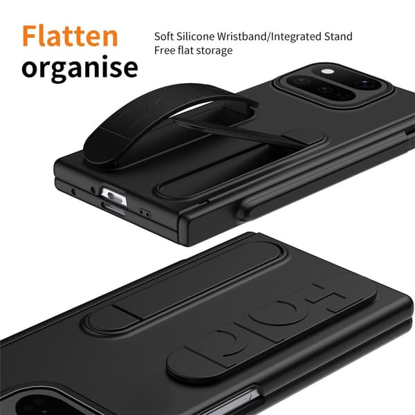 SKALO Multifunktionelt Cover + Hærdet Glas til Google Pixel 11 Pro Fold - Sort Black