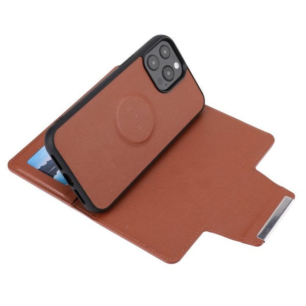 SKALO iPhone 13 Pro DOLIZMA 2 in 1 Magnet Wallet Case - ruskea Brown