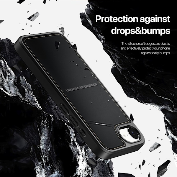 DUX DUCIS iPhone 16e Rafi II Series Skal med Korthållare - Svart Svart