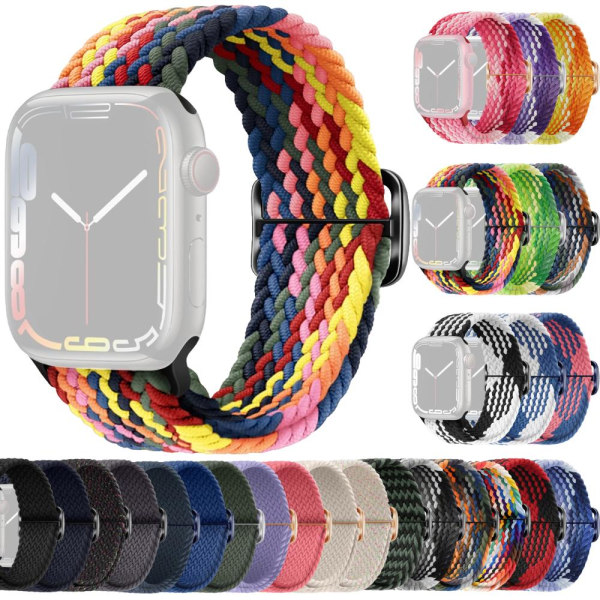 SKALO Flätat tygarmband Apple Watch Series 1-3 38mm - Fler färger multifärg