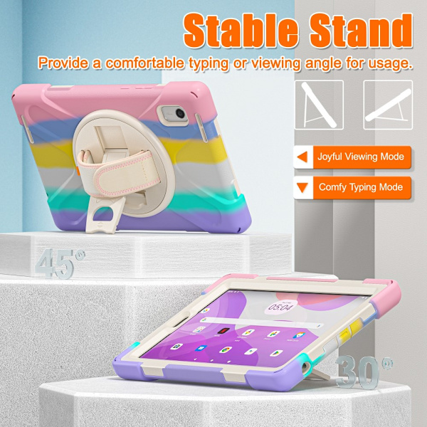 SKALO Lenovo Tab M9 Extra Shockproof Armor Shockproof Cover - Rainbow Multicolor