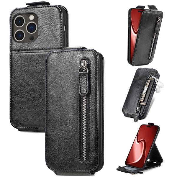 SKALO iPhone 16 Pro Vertical Flip Cover - Sort Black