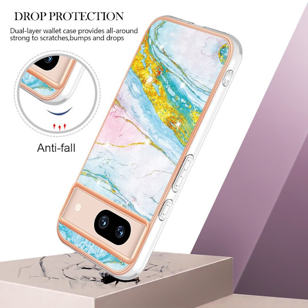 SKALO Google Pixel 8a Marmori TPU kuori - #1 Multicolor