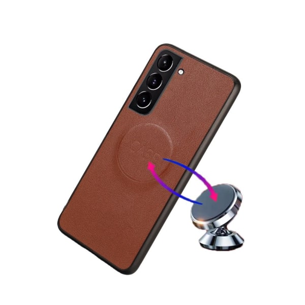 SKALO Samsung S22+ DOLIZMA 2 in 1 magneettinen lompakkokotelo - Brown