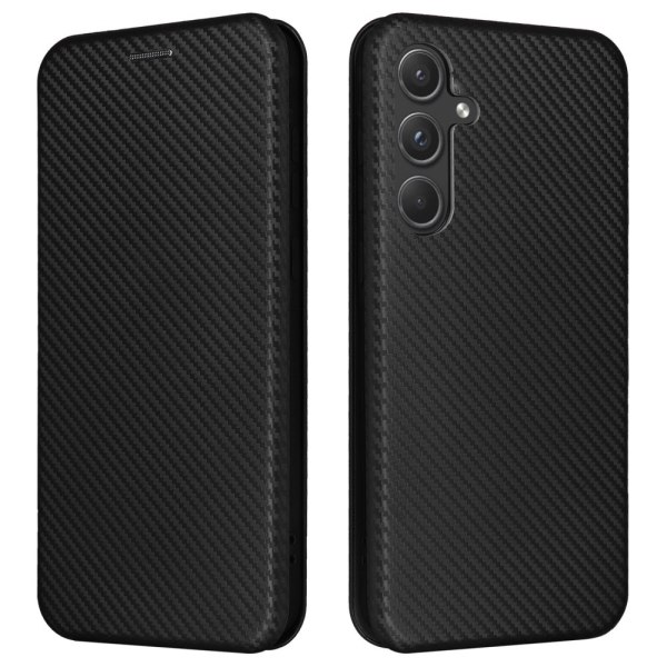 SKALO Samsung A35 5G Carbon Fiber Plånboksfodral - Svart Svart