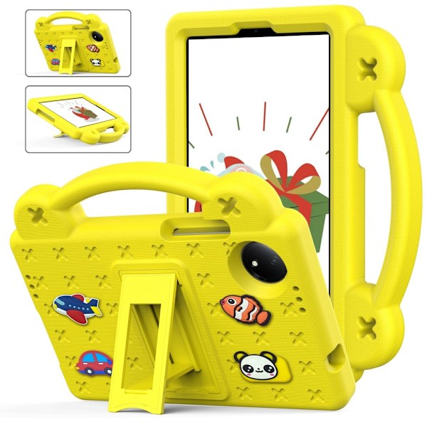 SKALO Xiaomi Redmi Pad SE 8.7 Kuori kahvalla/telineellä - Keltainen Yellow