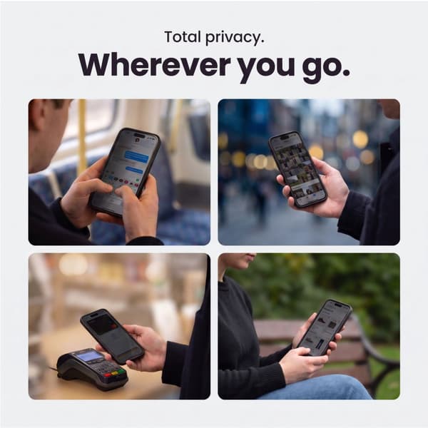 2-PAK Tech-Protect Quick Set Spy+ Privacy Skærmbeskyttelse i Hærdet glas til iPhone 18 Pro Max - Sort Black
