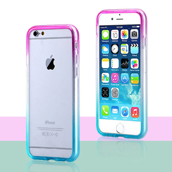 Gradient färgade Bumper till iPhone 6/6S - Olika färger MultiColor Lila/Gul