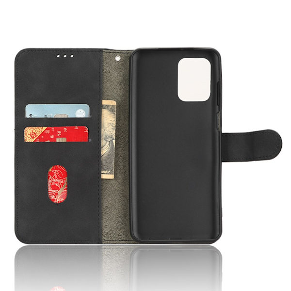 SKALO Motorola Moto G23 4G Matt PU-læderpungetui - Sort Black